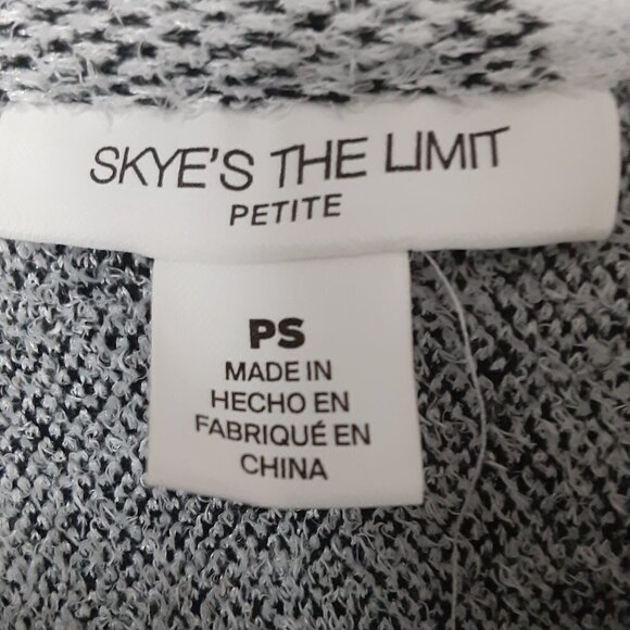 Skye's The Limit Small Petite Black/White Cowl Neck 20" Sleeve Sweater - Picture 3 of 4